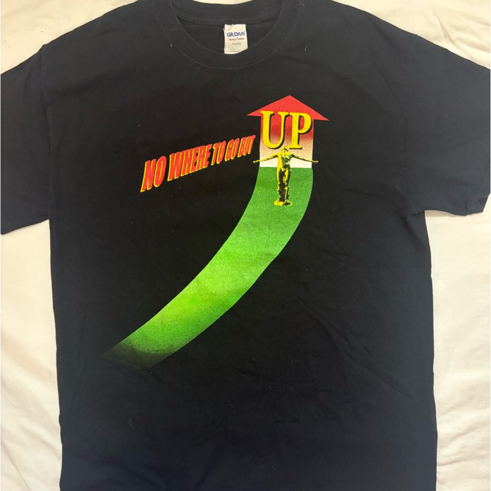 Black Y2K Graphic Motivational T-Shirt size medium